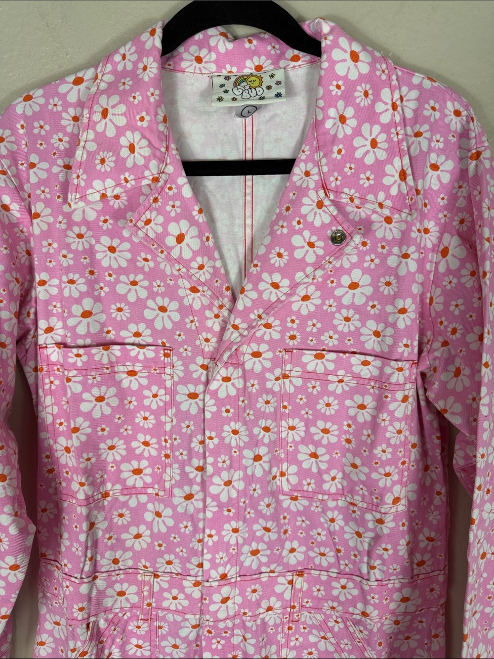 Big Bud Press Long Sleeve Jumpsuit Lazy Daisy Pink - Picture 5 of 7